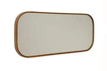Koristepeili Wallxpert Zaha (103 x 42 x 4 cm) pähkinä - Valkoinen kehys pähkinänsävyisin yksityiskohdin - Sisustustuotteet - Peili