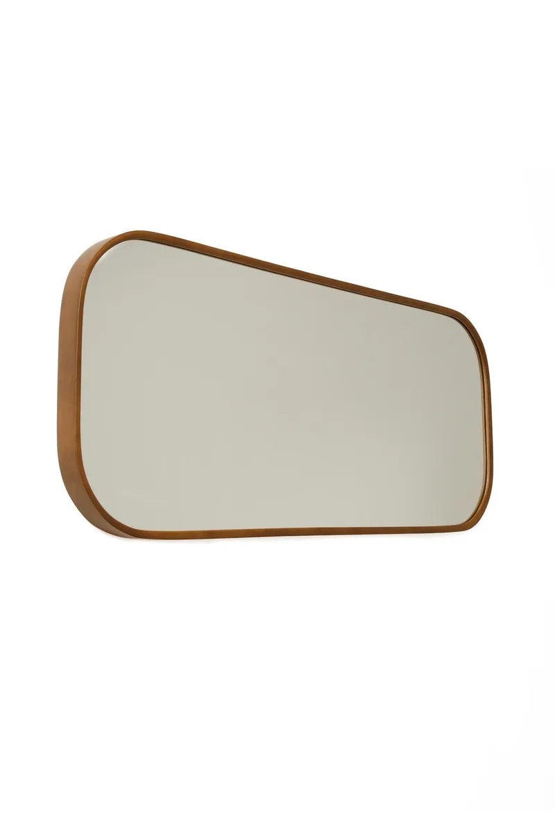 Koristepeili Wallxpert Zaha (103 x 42 x 4 cm) pähkinä, Valkoinen kehys pähkinänsävyisin yksityiskohdin
