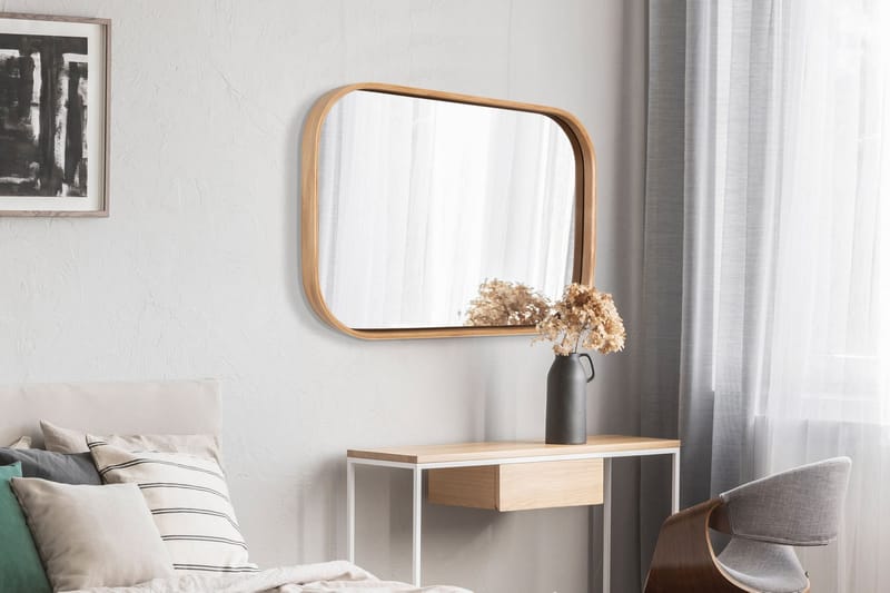 Koristepeili Wallxpert Zaha (70 x 50 x 4 cm) tammi - Tammi - Sisustustuotteet - Peili