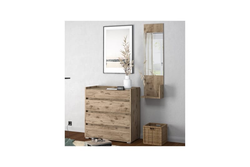 Kosmo Seinälle Kiinnitettävä Peili Suorakaiteen Muotoinen 32x114 cm - Harmaa - Sisustustuotteet - Peili