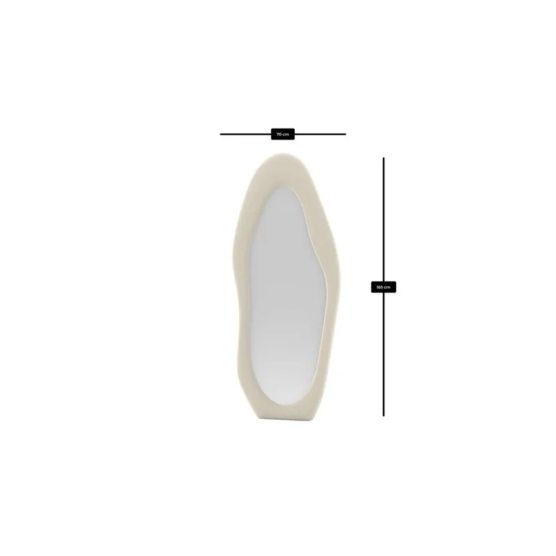 Kuro Lattiapeili 70 x 165 cm - Kermanvalkoinen - Sisustustuotteet - Peili - Lattiapeili