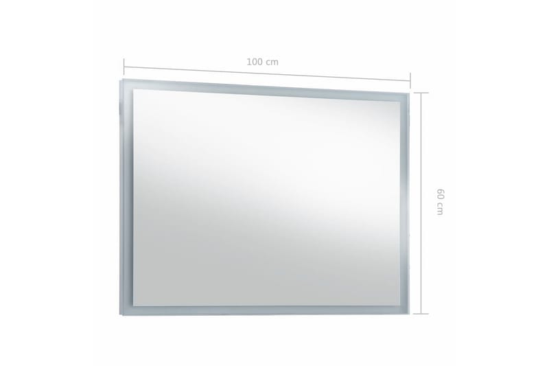 Kylpyhuoneen LED-seinäpeili 100x60 cm - Hopea - Sisustustuotteet - Peili