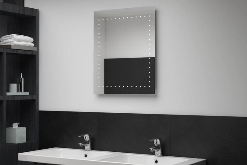 Kylpyhuoneen LED-seinäpeili 50x60 cm - Hopea - Sisustustuotteet - Peili