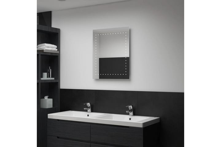 Kylpyhuoneen LED-seinäpeili 50x60 cm - Hopea - Peili - Kylpyhuoneen peilit - Kylpyhuonepeili valaistuksella
