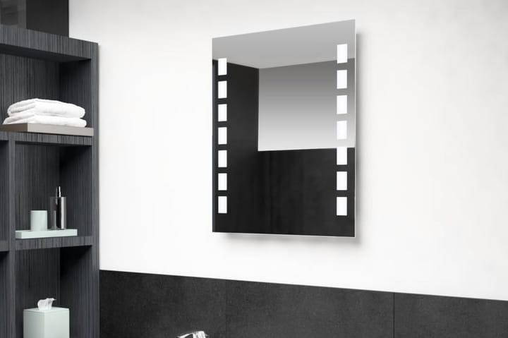 Kylpyhuoneen LED-seinäpeili 50x60 cm - Peili - Kylpyhuoneen peilit - Kylpyhuonepeili valaistuksella
