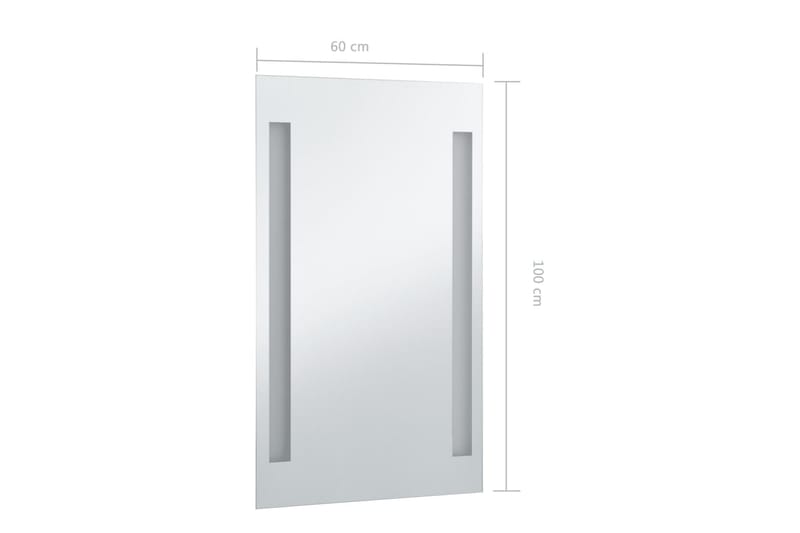 Kylpyhuoneen LED-seinäpeili 60x100 cm - Hopea - Sisustustuotteet - Peili
