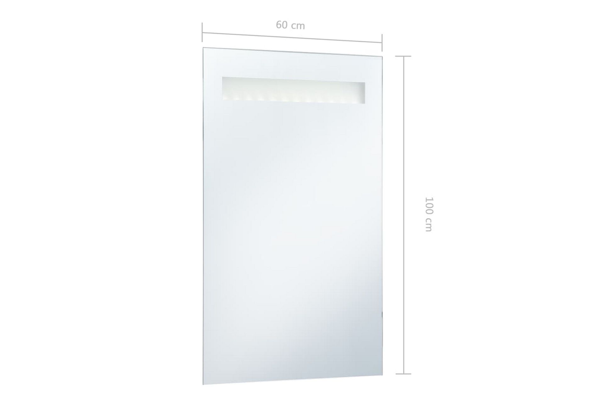 Kylpyhuoneen LED-seinäpeili 60x100 cm - Hopea - Sisustustuotteet - Peili