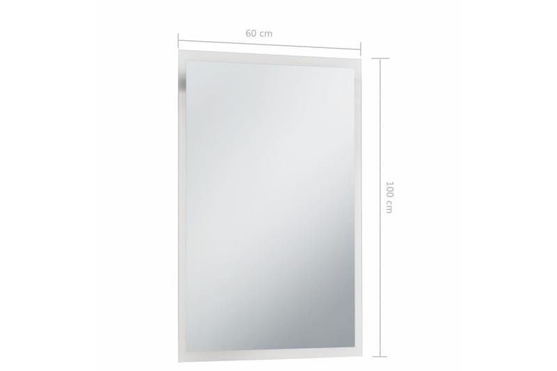 Kylpyhuoneen LED-seinäpeili 60x100 cm - Hopea - Sisustustuotteet - Peili