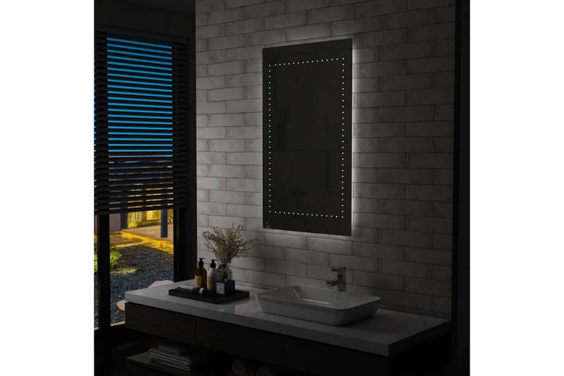 Kylpyhuoneen LED-seinäpeili 60x100 cm - Hopea - Sisustustuotteet - Peili