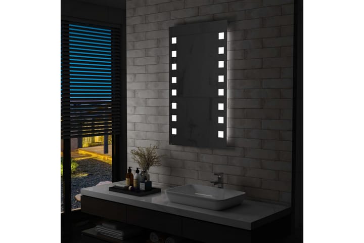 Kylpyhuoneen LED-seinäpeili 60x100 cm - Hopea - Kylpyhuoneen peilit - Peili - Kylpyhuonepeili valaistuksella