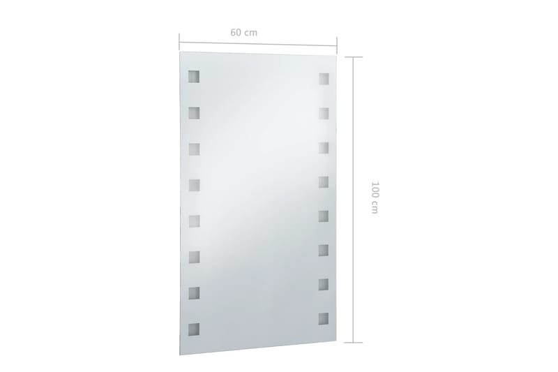 Kylpyhuoneen LED-seinäpeili 60x100 cm - Hopea - Sisustustuotteet - Peili