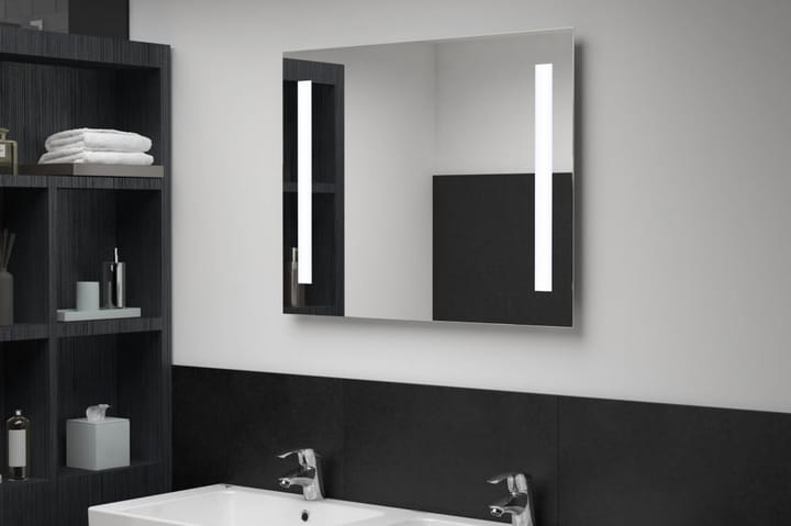 Kylpyhuoneen LED-seinäpeili 60x50 cm - Hopea - Kylpyhuoneen peilit - Peili - Kylpyhuonepeili valaistuksella