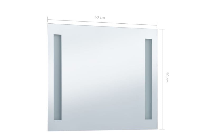 Kylpyhuoneen LED-seinäpeili 60x50 cm - Hopea - Sisustustuotteet - Peili