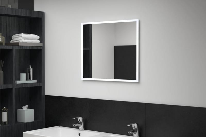 Kylpyhuoneen LED-seinäpeili 60x50 cm - Hopea - Sisustustuotteet - Peili