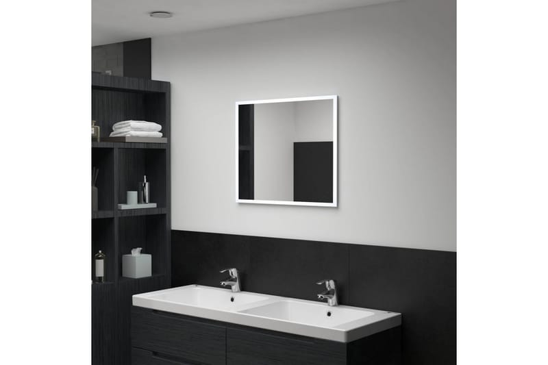 Kylpyhuoneen LED-seinäpeili 60x50 cm - Hopea - Sisustustuotteet - Peili