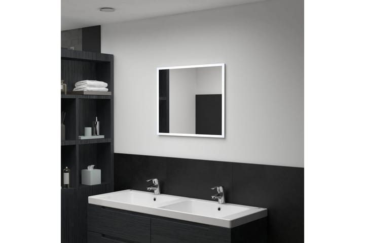 Kylpyhuoneen LED-seinäpeili 60x50 cm - Hopea - Peili - Kylpyhuoneen peilit - Kylpyhuonepeili valaistuksella