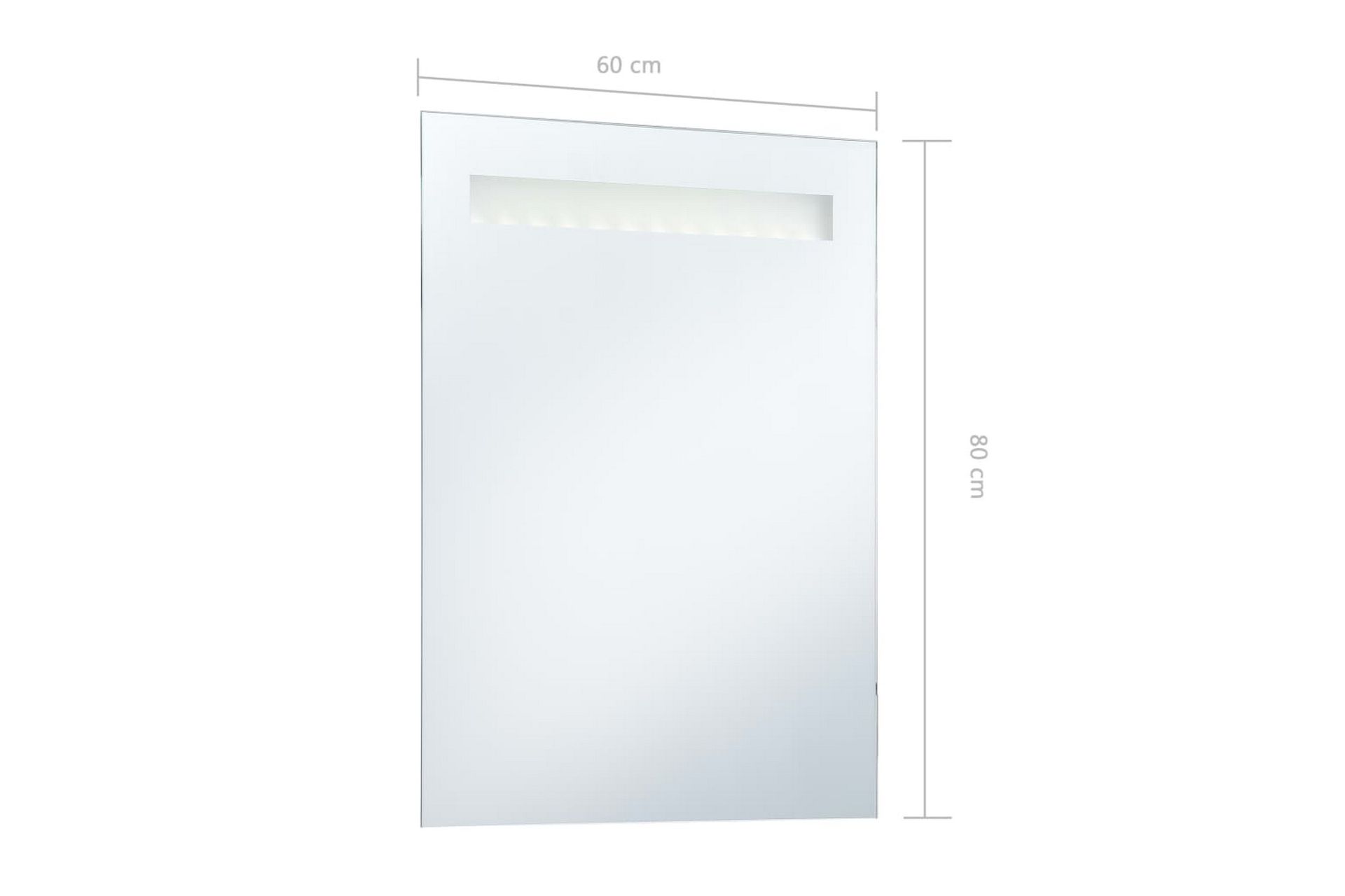 Kylpyhuoneen LED-seinäpeili 60x80 cm - Hopea - Sisustustuotteet - Peili