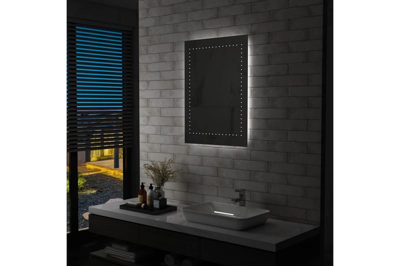 Kylpyhuoneen LED-seinäpeili 60x80 cm - Hopea - Sisustustuotteet - Peili