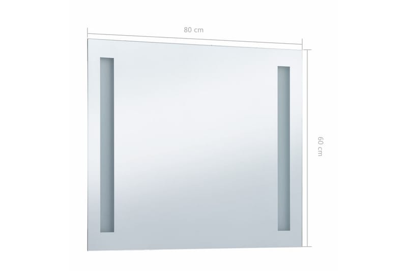 Kylpyhuoneen LED-seinäpeili 80x60 cm - Hopea - Sisustustuotteet - Peili