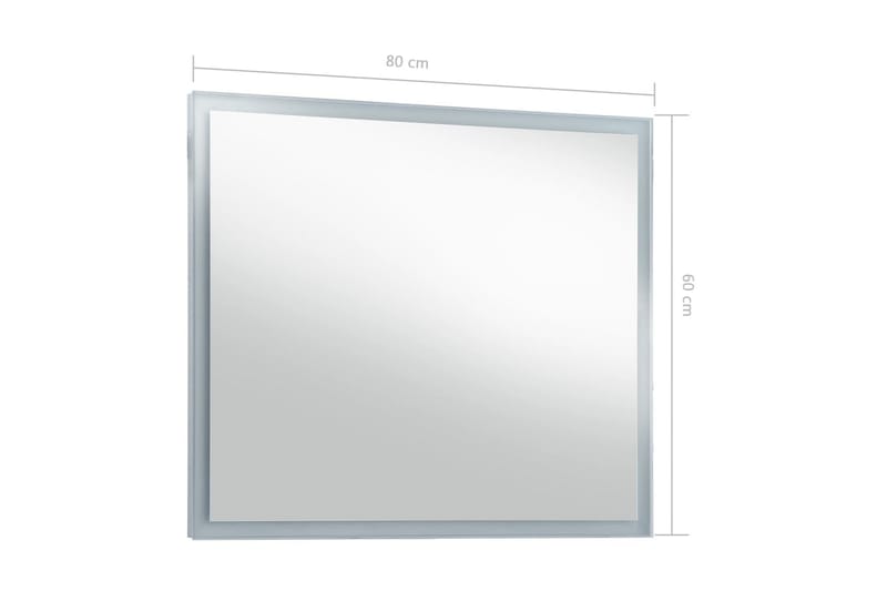 Kylpyhuoneen LED-seinäpeili 80x60 cm - Hopea - Sisustustuotteet - Peili