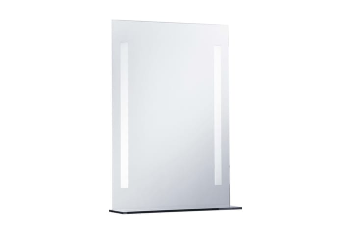 Kylpyhuoneen LED-seinäpeili hyllyllä 50x70 cm - Hopea - Peili - Kylpyhuoneen peilit - Kylpyhuonepeili valaistuksella