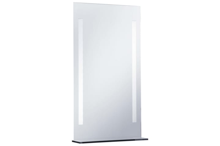 Kylpyhuoneen LED-seinäpeili hyllyllä 60x100 cm - Hopea - Peili - Kylpyhuoneen peilit - Kylpyhuonepeili valaistuksella