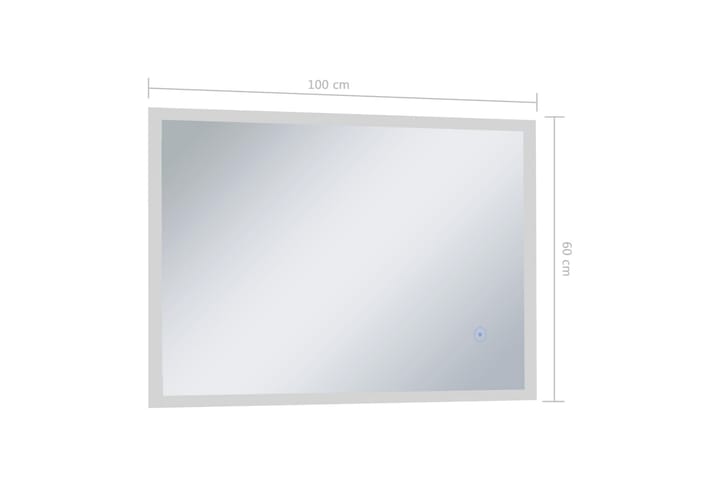 Kylpyhuoneen LED-seinäpeili kosketussensorilla 100x60 cm - Hopea - Peili - Kylpyhuoneen peilit - Kylpyhuonepeili valaistuksella