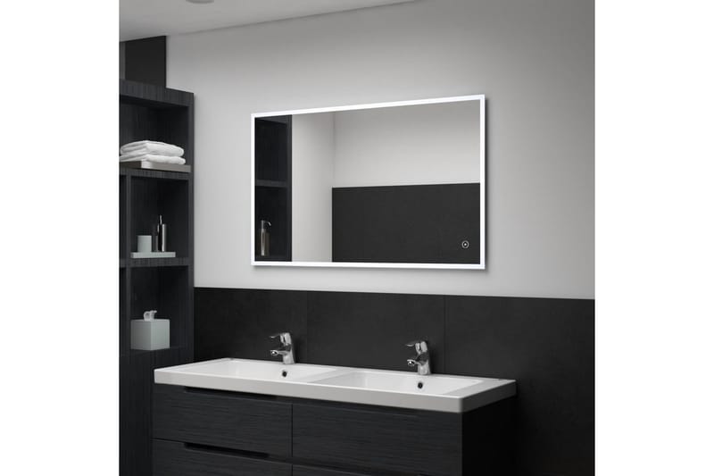 Kylpyhuoneen LED-seinäpeili kosketussensorilla 100x60 cm - Hopea - Sisustustuotteet - Peili