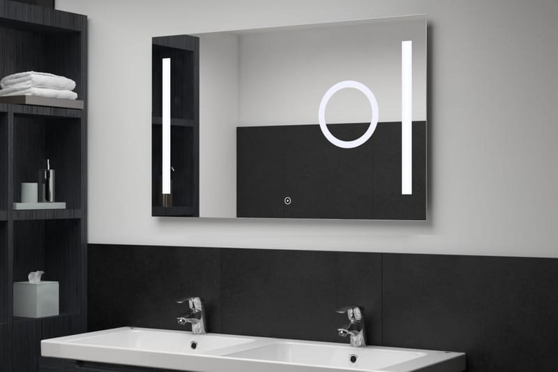 Kylpyhuoneen LED-seinäpeili kosketussensorilla 100x60 cm - Hopea - Sisustustuotteet - Peili