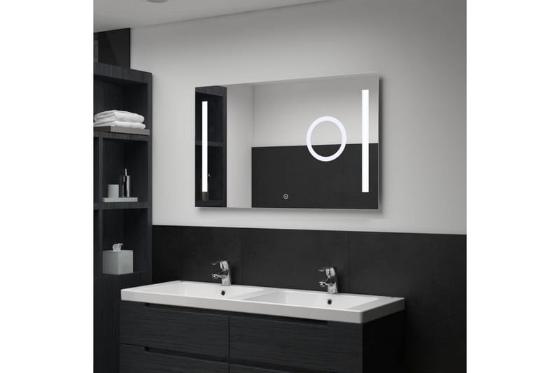 Kylpyhuoneen LED-seinäpeili kosketussensorilla 100x60 cm - Hopea - Sisustustuotteet - Peili