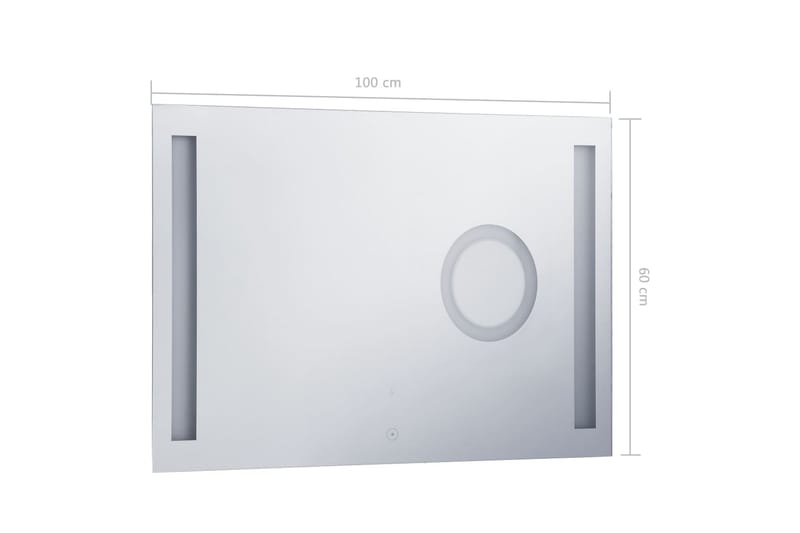 Kylpyhuoneen LED-seinäpeili kosketussensorilla 100x60 cm - Hopea - Sisustustuotteet - Peili