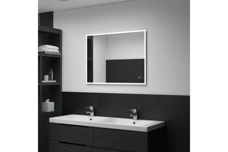 Kylpyhuoneen LED-seinäpeili kosketussensorilla 80x60 cm - Hopea - Sisustustuotteet - Peili