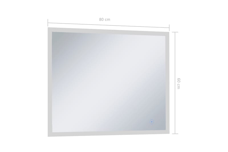 Kylpyhuoneen LED-seinäpeili kosketussensorilla 80x60 cm - Hopea - Sisustustuotteet - Peili