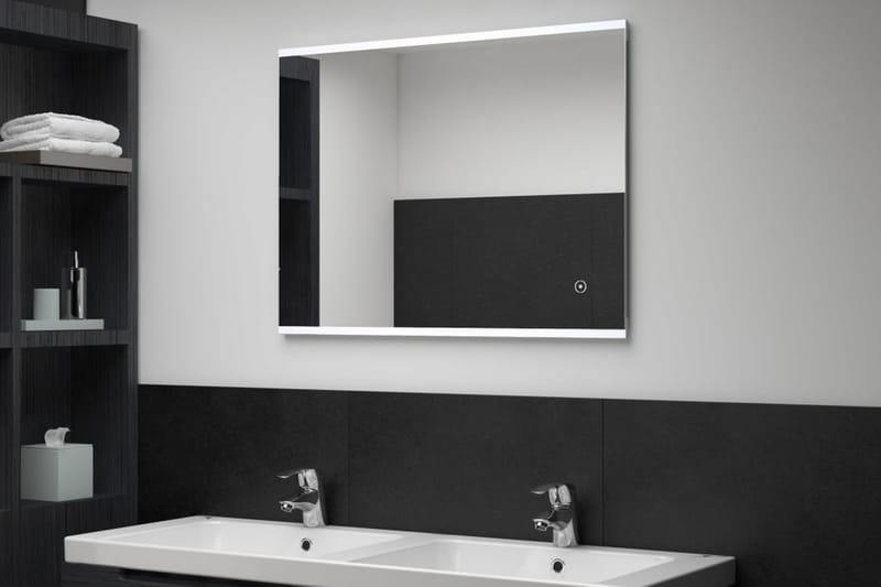 Kylpyhuoneen LED-seinäpeili kosketussensorilla 80x60 cm - Hopea - Sisustustuotteet - Peili