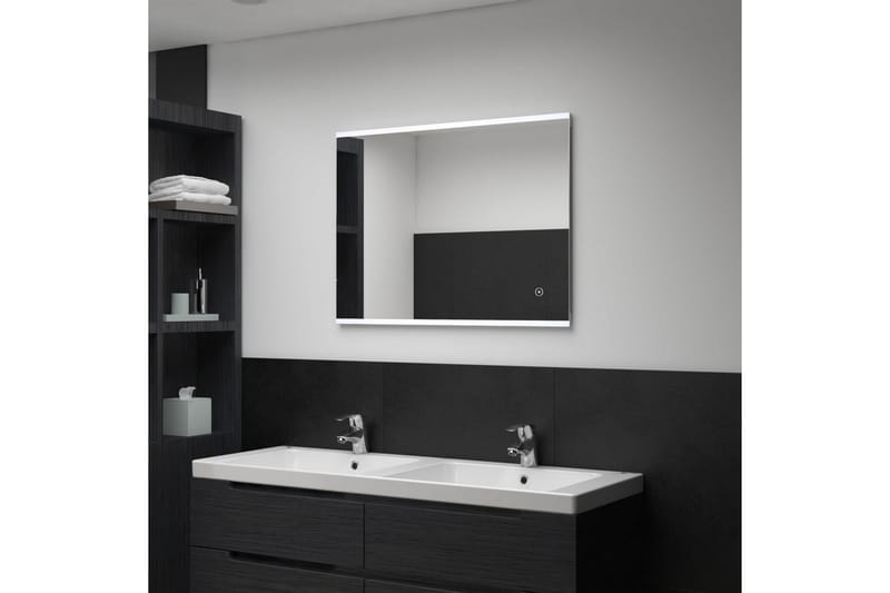 Kylpyhuoneen LED-seinäpeili kosketussensorilla 80x60 cm - Hopea - Sisustustuotteet - Peili