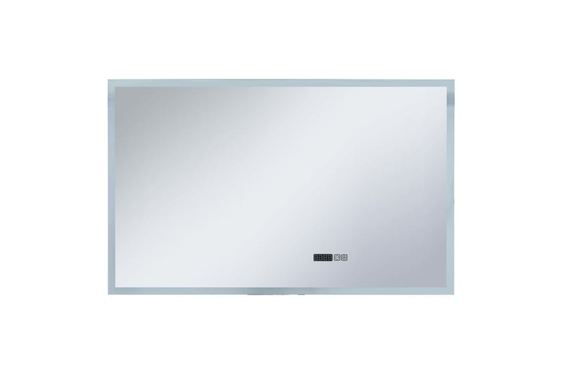 Kylpyhuoneen LED-peili kosketussensorilla & kellolla 100x60c - Hopea - Sisustustuotteet - Peili