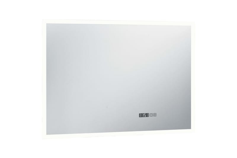 Kylpyhuoneen LED-peili kosketussensorilla & kellolla 100x60c - Hopea - Sisustustuotteet - Peili