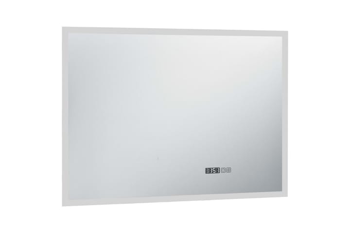 Kylpyhuoneen LED-peili kosketussensorilla & kellolla 100x60c - Hopea - Kylpyhuoneen peilit - Peili - Kylpyhuonepeili valaistuksella