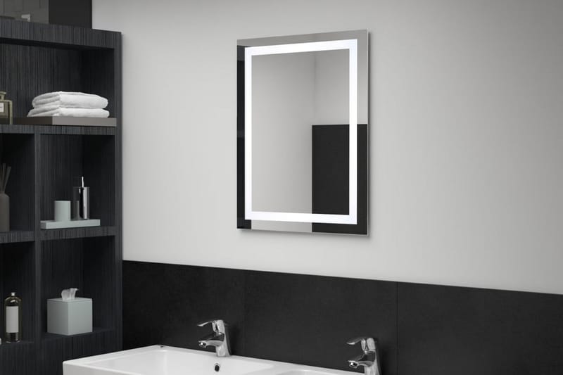 Kylpyhuoneen LED-peili kosketussensorilla 50x60 cm - Hopea - Sisustustuotteet - Peili