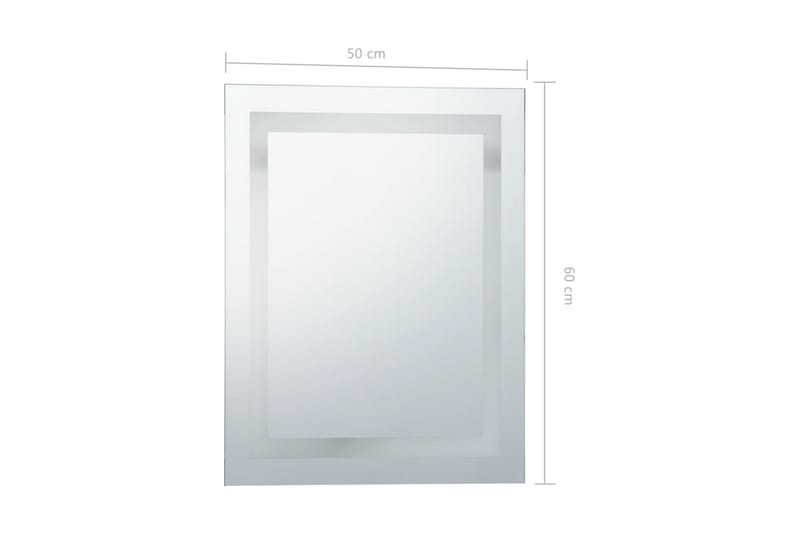 Kylpyhuoneen LED-peili kosketussensorilla 50x60 cm - Hopea - Sisustustuotteet - Peili