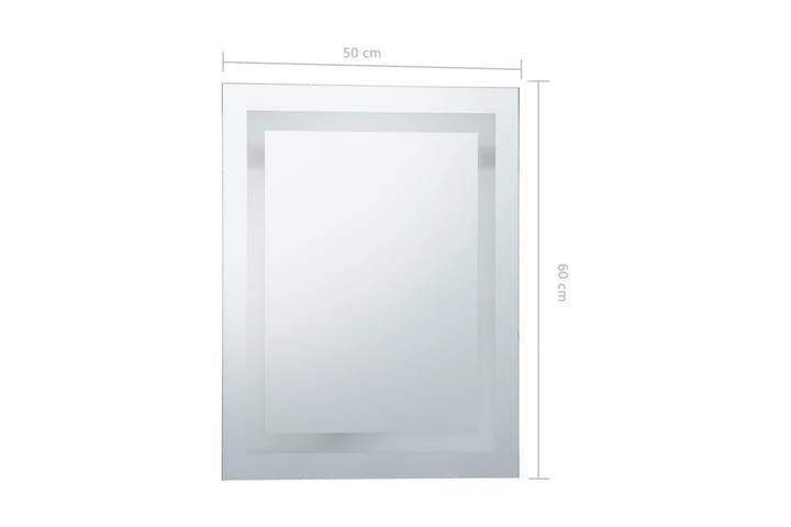 Kylpyhuoneen LED-peili kosketussensorilla 50x60 cm - Hopea - Peili - Kylpyhuoneen peilit - Kylpyhuonepeili valaistuksella