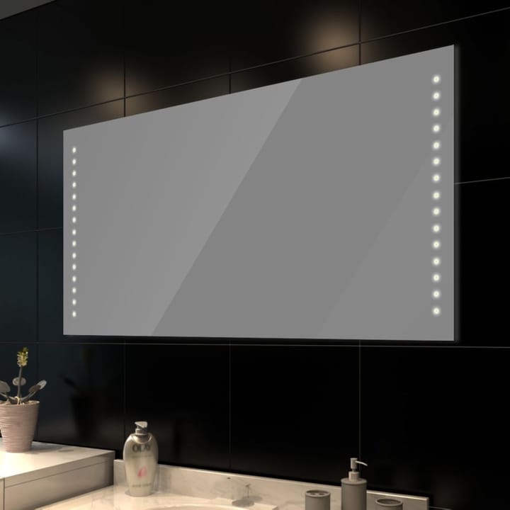 Kylpyhuoneen peili LED-valoilla 100 x 60 cm - Hopea - Peili - Kylpyhuoneen peilit - Kylpyhuonepeili valaistuksella