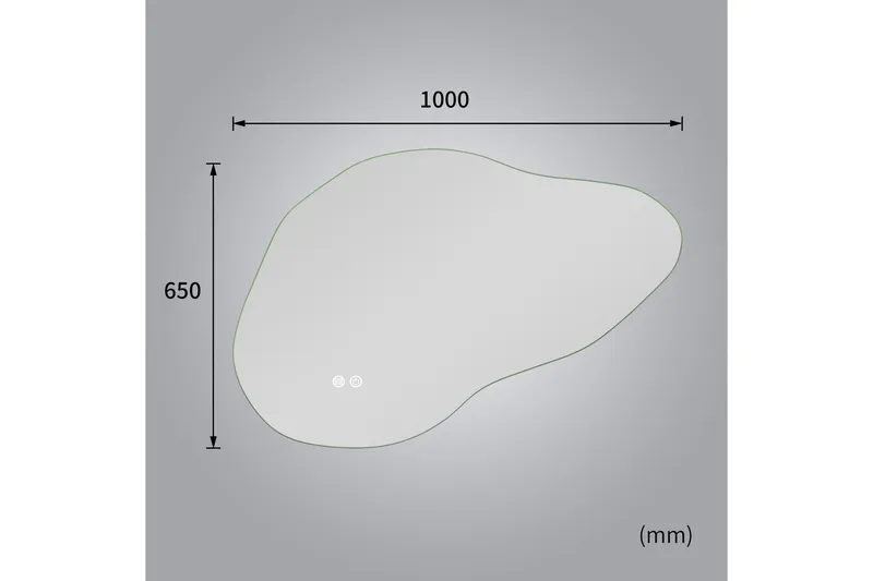 Kylpyhuoneen peili 100x65 cm LED-valaistuksella ja huurteenestolla - Sisustustuotteet - Peili