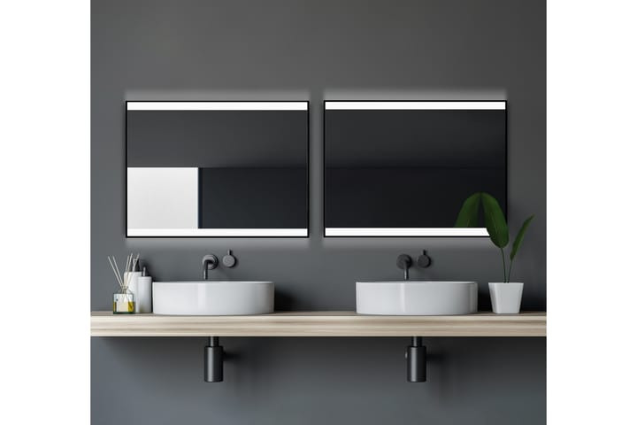Kylpyhuonepeili Almunge 60 cm LED-valaistus - Musta - Kylpyhuoneen peilit - Peili - Kylpyhuonepeili valaistuksella