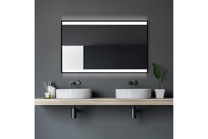 Kylpyhuonepeili Almunge 70 cm LED-valaistus - Musta - Kylpyhuoneen peilit - Peili - Kylpyhuonepeili valaistuksella