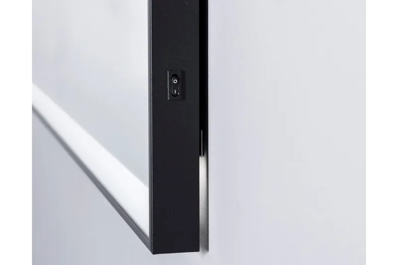 Kylpyhuonepeili Almunge 70 cm LED-valaistus - Musta - Sisustustuotteet - Peili