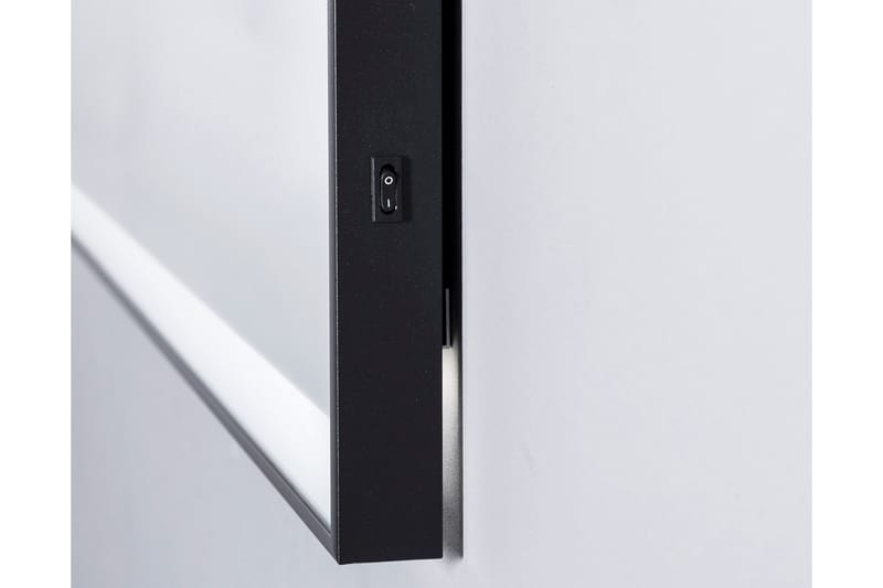 Kylpyhuonepeili Almunge 70 cm LED-valaistus - Musta - Sisustustuotteet - Peili