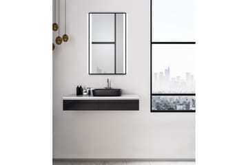 Kylpyhuonepeili Almunge 70 cm LED-valaistus - Musta - Sisustustuotteet - Peili