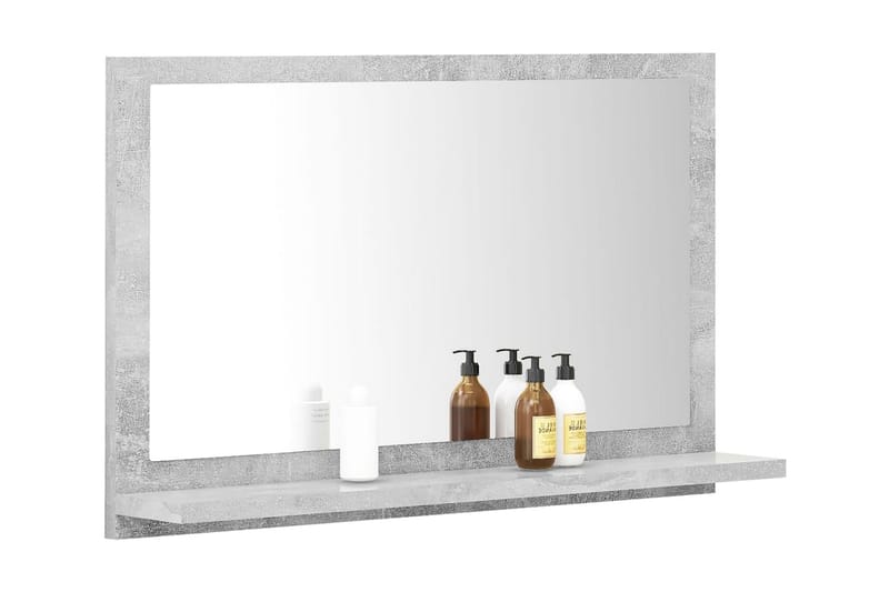 Kylpyhuonepeili betoninharmaa 60x10,5x37 cm lastulevy - Harmaa - Sisustustuotteet - Peili
