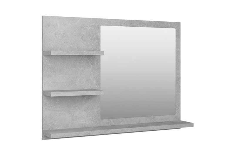 Kylpyhuonepeili betoninharmaa 60x10,5x45 cm lastulevy - Harmaa - Sisustustuotteet - Peili
